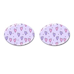 Heart-purple-pink-love Cufflinks (oval) by nate14shop