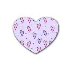 Heart-purple-pink-love Rubber Heart Coaster (4 Pack) by nate14shop