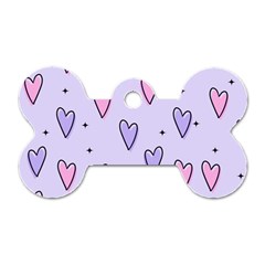 Heart-purple-pink-love Dog Tag Bone (one Side) by nate14shop