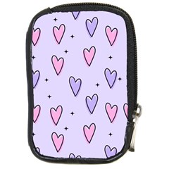 Heart-purple-pink-love Compact Camera Leather Case by nate14shop