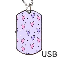 Heart-purple-pink-love Dog Tag Usb Flash (one Side) by nate14shop