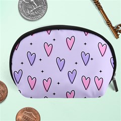 Heart-purple-pink-love Accessory Pouch (large) by nate14shop