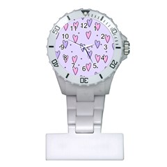 Heart-purple-pink-love Plastic Nurses Watch by nate14shop