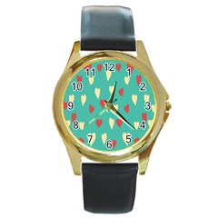 Love Round Gold Metal Watch