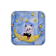 Panda Rubber Square Coaster (4 Pack) by nate14shop