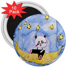 Panda 3  Magnets (10 Pack)  by nate14shop