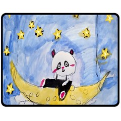 Panda Double Sided Fleece Blanket (medium)  by nate14shop