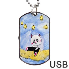 Panda Dog Tag Usb Flash (one Side) by nate14shop