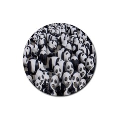 Panda-bear Rubber Round Coaster (4 Pack) by nate14shop