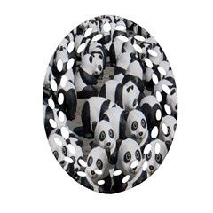 Panda-bear Ornament (oval Filigree) by nate14shop