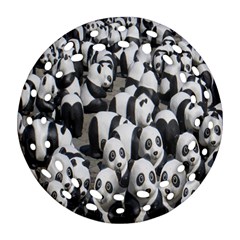 Panda-bear Round Filigree Ornament (two Sides) by nate14shop