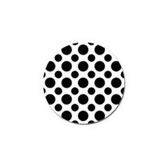 Seamless-polkadot-white-black Golf Ball Marker (4 Pack) by nate14shop