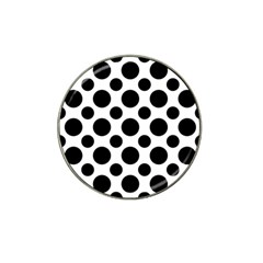 Seamless-polkadot-white-black Hat Clip Ball Marker (4 Pack) by nate14shop