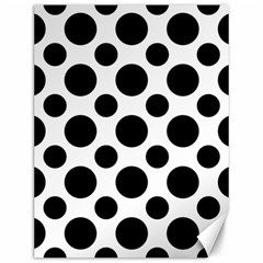 Seamless-polkadot-white-black Canvas 12  X 16  by nate14shop