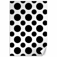 Seamless-polkadot-white-black Canvas 20  X 30  by nate14shop