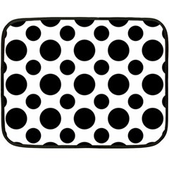 Seamless-polkadot-white-black Fleece Blanket (mini) by nate14shop