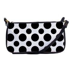 Seamless-polkadot-white-black Shoulder Clutch Bag