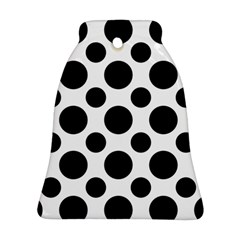 Seamless-polkadot-white-black Bell Ornament (two Sides) by nate14shop