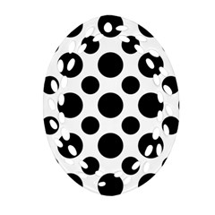 Seamless-polkadot-white-black Ornament (oval Filigree) by nate14shop