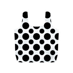 Seamless-polkadot-white-black Full Print Recycle Bag (s) by nate14shop