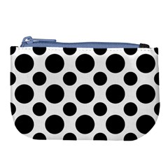 Seamless-polkadot-white-black Large Coin Purse