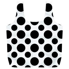 Seamless-polkadot-white-black Full Print Recycle Bag (xxl) by nate14shop