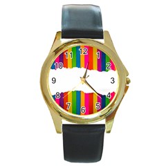 Art-and-craft Round Gold Metal Watch by nate14shop