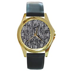 Background-design Round Gold Metal Watch by nate14shop