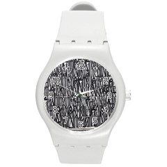 Background-design Round Plastic Sport Watch (m) by nate14shop