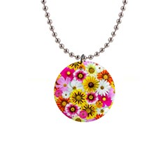 Blossoms 1  Button Necklace by nate14shop