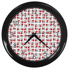 Spanish Love Phrase Motif Pattern Wall Clock (black) by dflcprintsclothing