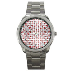 Spanish Love Phrase Motif Pattern Sport Metal Watch by dflcprintsclothing