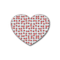 Spanish Love Phrase Motif Pattern Rubber Heart Coaster (4 Pack) by dflcprintsclothing