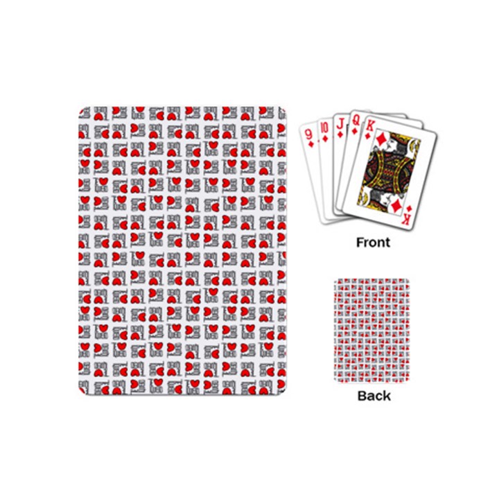 Spanish Love Phrase Motif Pattern Playing Cards Single Design (Mini)