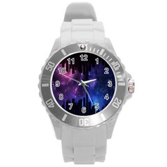 Digital-art Round Plastic Sport Watch (l) by nate14shop