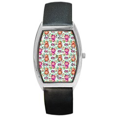 Floral Barrel Style Metal Watch by nate14shop