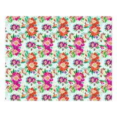 Floral Double Sided Flano Blanket (large)  by nate14shop