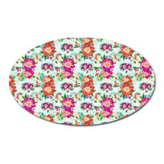 Floral Oval Magnet by nate14shop