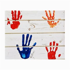 Handprint,wood Small Glasses Cloth