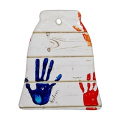 Handprint,wood Bell Ornament (two Sides)