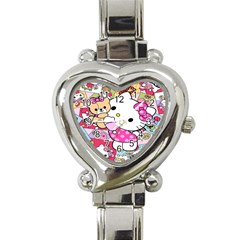 Hello-kitty-001 Heart Italian Charm Watch by nate14shop