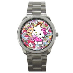 Hello-kitty-001 Sport Metal Watch by nate14shop