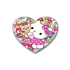 Hello-kitty-001 Rubber Coaster (heart) by nate14shop