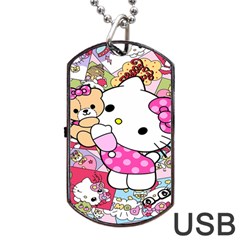 Hello-kitty-001 Dog Tag Usb Flash (one Side) by nate14shop