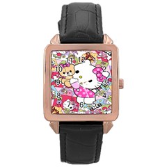 Hello-kitty-001 Rose Gold Leather Watch  by nate14shop