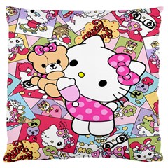 Hello-kitty-001 Large Flano Cushion Case (two Sides) by nate14shop