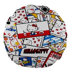 Hello-kitty-002 Large 18  Premium Round Cushions by nate14shop