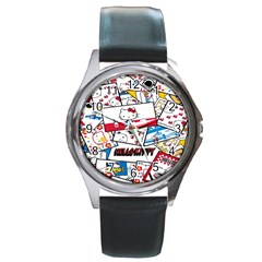 Hello-kitty-002 Round Metal Watch by nate14shop