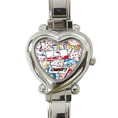 Hello-kitty-002 Heart Italian Charm Watch by nate14shop