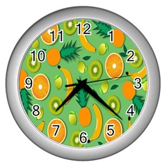 Fruits Wall Clock (silver) by nate14shop